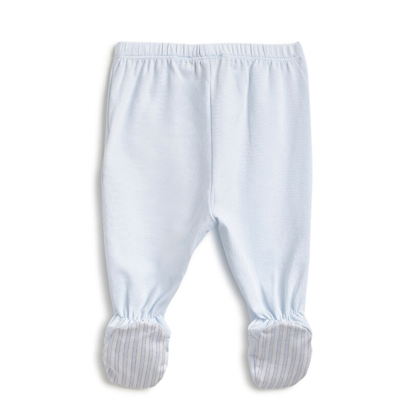Boys White and Light Blue Baby's Smock with Leggings image number 3